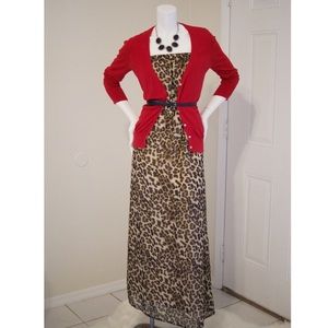 🌹F21 Strapless Animal Print Maxi Dress🌹Size M